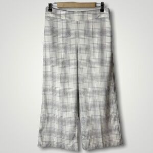Carolina Belle window pane plaid wide leg crop pant